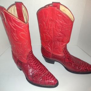 Women's western boots leather red